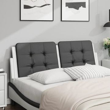 Vidaxl vidaXL Blazina za vzglavje črno-bela 120 cm umetno usnje