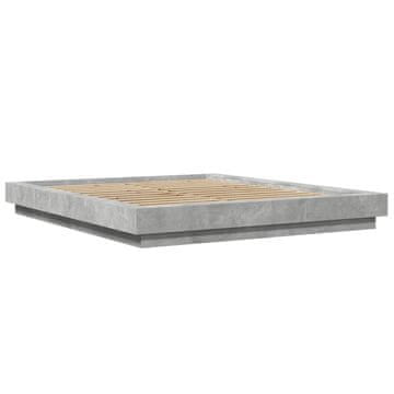 Vidaxl Posteljni okvir betonsko siv 160x200 cm inženirski les