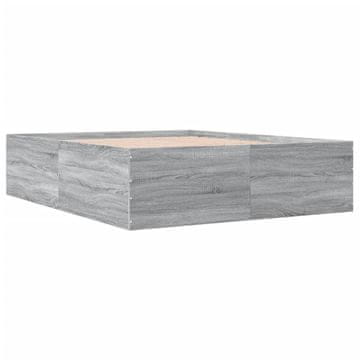 Vidaxl Posteljni okvir siva sonoma 150x200 cm inženirski les