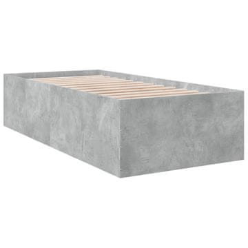 Vidaxl Posteljni okvir betonsko siv 75x190 cm inženirski les