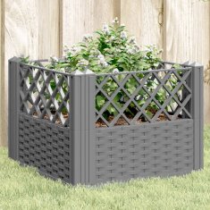 shumee Cvetlično korito z zatiči svetlo sivo 43,5x43,5x43,5 cm PP