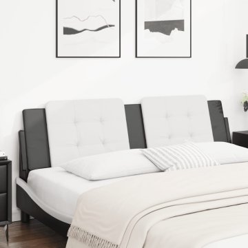 Vidaxl vidaXL Blazina za vzglavje, črno-bela, 180 cm, umetno usnje