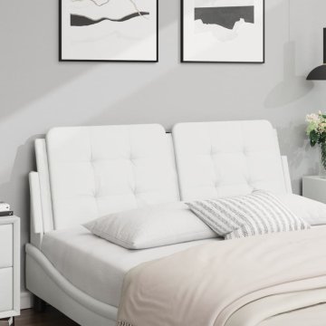 Vidaxl vidaXL Blazina za vzglavje, bela, 140 cm, umetno usnje