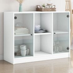Vidaxl Komoda bela 102x37x75,5 cm inženirski les