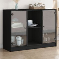 Vidaxl Komoda črna 102x37x75,5 cm inženirski les