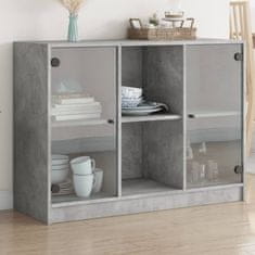 Vidaxl Komoda betonsko siva 102x37x75,5 cm inženirski les