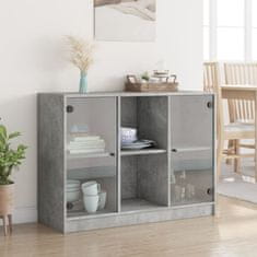 Vidaxl Komoda betonsko siva 102x37x75,5 cm inženirski les