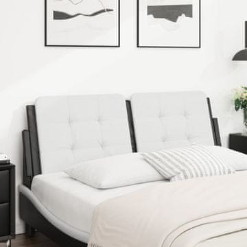 Vidaxl vidaXL Blazina za vzglavje, črno-bela, 140 cm, umetno usnje