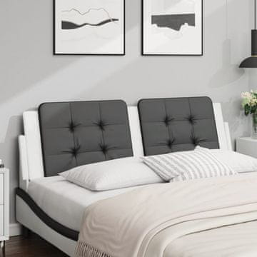Vidaxl vidaXL Blazina za vzglavje, črno-bela, 160 cm, umetno usnje