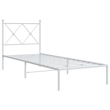 Vidaxl Kovinski posteljni okvir brez vzmetnice z vzglavjem 75x190 cm