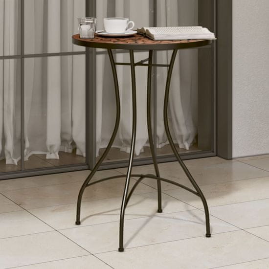 shumee Bistro mizica z mozaikom terakota Ø50x70 cm keramika