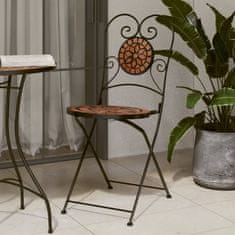 shumee Bistro stoli zložljivi 2 kosa terakota keramika