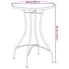 Vidaxl Bistro mizica z mozaikom terakota in bela Ø50x70 cm keramika