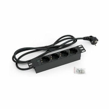 Triton razdelilec 250mm rack 4x220V ALU črn