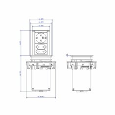 Bachmann ELEVATOR potopni stebriček 2xSchuko-C 1xSchuko-F 928.003