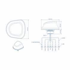 Teltonika antena combo mimo omni 5G/GNSS /WiFi SMA s kablom 3m PR1KC640