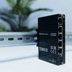 stikalo 100M 5-port 1x PoE DIN mini kovinsko ohišje TSW010