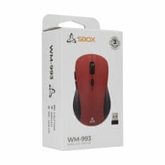 S-box miška brezžična USB WM-993 rdeča