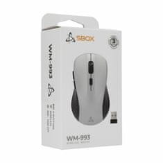 S-box miška brezžična USB WM-993 srebrna