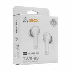 S-box slušalke bele bluetooth z mikrofonom EB-TWS99
