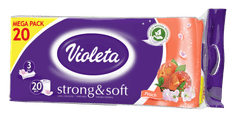 Violeta Strong&Soft toaletni papir, 3-slojni, breskev, 20/1