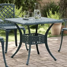Vidaxl Vrtna miza zelena 80x80x75 cm liti aluminij