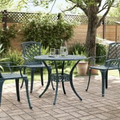 Vidaxl Vrtna miza zelena Ø90x75 cm liti aluminij