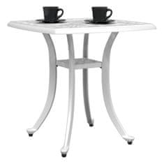 Vidaxl Vrtna miza bela 53x53x53 cm liti aluminij
