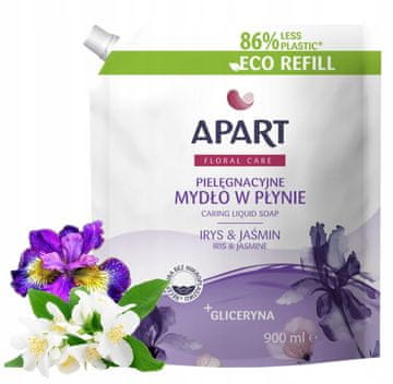 Apart tekoče milo, polnilo, cvetlična nega, jasmin in perunika, 900 ml
