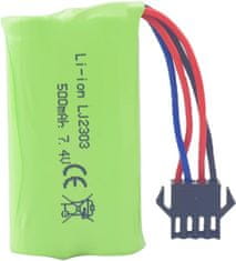 YUNIQUE GREEN-CLEAN Visokohitrostne litijeve baterije 7,4 V 500 mAh - združljive z EC16 DE85 za daljinsko vodene čolne, modele ladij in avtomobilov - 2 kosa