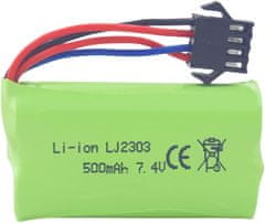 YUNIQUE GREEN-CLEAN Visokohitrostne litijeve baterije 7,4 V 500 mAh - združljive z EC16 DE85 za daljinsko vodene čolne, modele ladij in avtomobilov - 2 kosa
