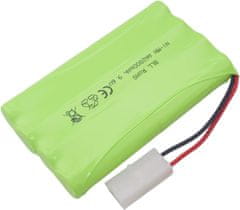 YUNIQUE GREEN-CLEAN Polnilna baterija AA 9,6 V 2000 mAh s priključkom Tamiya in polnilnim kablom USB - idealna za avtomobile, tovornjake, rezervoarje in RC čolne - 100x57x15 mm - 100 g