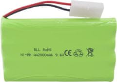 YUNIQUE GREEN-CLEAN Polnilna baterija AA 9,6 V 2000 mAh s priključkom Tamiya in polnilnim kablom USB - idealna za avtomobile, tovornjake, rezervoarje in RC čolne - 100x57x15 mm - 100 g