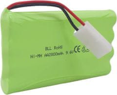 YUNIQUE GREEN-CLEAN Polnilna baterija AA 9,6 V 2000 mAh s priključkom Tamiya in polnilnim kablom USB - idealna za avtomobile, tovornjake, rezervoarje in RC čolne - 100x57x15 mm - 100 g
