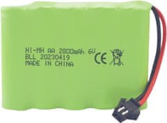 YUNIQUE GREEN-CLEAN Polnilna baterija AA 6,0 V 2800 mAh z vtičem SM-2P in polnilnim kablom USB | Kompatibilna s TB141, TB142, DE37 - idealna za RC avtomobile, bagre, tovornjake in RC vozila