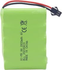 YUNIQUE GREEN-CLEAN Polnilna baterija AA 6,0 V 2800 mAh z vtičem SM-2P in polnilnim kablom USB | Kompatibilna s TB141, TB142, DE37 - idealna za RC avtomobile, bagre, tovornjake in RC vozila
