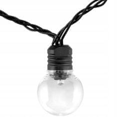 LUMILED Vrtna svetilka LED svetlobna veriga 8m GIRLANDA NESSA s 50x LED dekorativne kroglice 3000K Toplo bela
