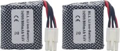 YUNIQUE GREEN-CLEAN Komplet 2 polnilnih litij-ionskih baterij 9,6 V 800 mAh 20C s priključkom EL-6P in USB polnilcem - združljiv z RC avtomobili, tovornjaki za terensko vožnjo in skakalci
