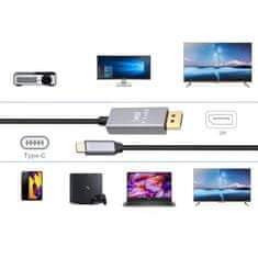 Verkgroup kabel USB-C v DisplayPort, 8K 4K 2K 1,8m DSP 1.4