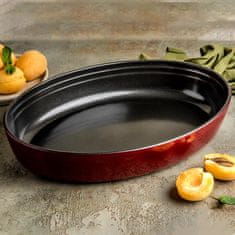 VITRINOR Pekač Bor 35x24xh6cm / rdeč / borosilikatno steklo, non-stick