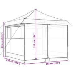 Vidaxl Zložljivi pop-up šotor za zabave 4 stranice rjav