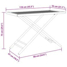 Vidaxl Zložljiva vrtna miza 110x55x75 cm bambus