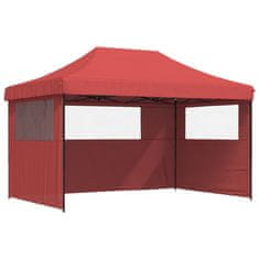 Vidaxl Zložljivi pop-up šotor za zabave 3 stranice bordo