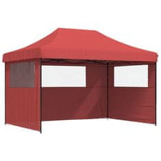 Vidaxl Zložljivi pop-up šotor za zabave 3 stranice burgundska