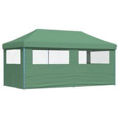 Vidaxl Zložljivi pop-up šotor za zabave 3 stranice zelen