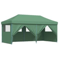 Vidaxl Zložljivi pop-up šotor za zabave 4 stranice zelen