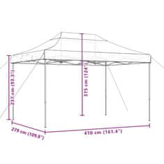 Vidaxl Zložljivi pop-up šotor za zabave burgundski 410x279x315 cm