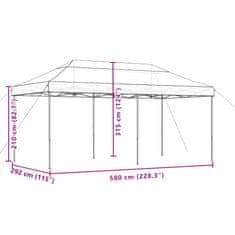 Vidaxl Zložljivi pop-up šotor za zabave terakota 580x292x315 m