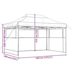 Vidaxl Zložljivi pop-up šotor za zabave 3 stranice rjav