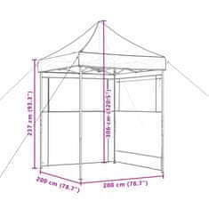 Vidaxl Zložljivi pop-up šotor za zabave 2 stranici taupe